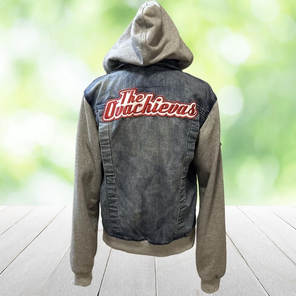 BLACK APPLE x THE UNDERACHIEVERS Hooded Denim Jacket Hip Hop Streetwear Size M
